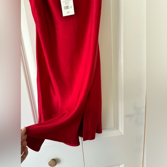 Red satin slip dress - Picture 2 of 4